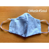 [Pack of 2] Reusable Washable  Cup Style Blue Fabric Face Masks Handmade In Canada - Mask4Soul