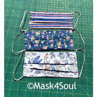 [Pack of 3] Reusable Washable Pleated Style Fabric Face Masks Handmade In Canada - Mask4Soul